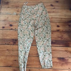 Gold dragon embroidered pants
